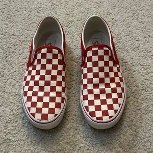 Red Checkered Vans Size 9